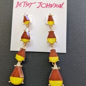 Betsy Johnson Candy Corn Earrings Dangle